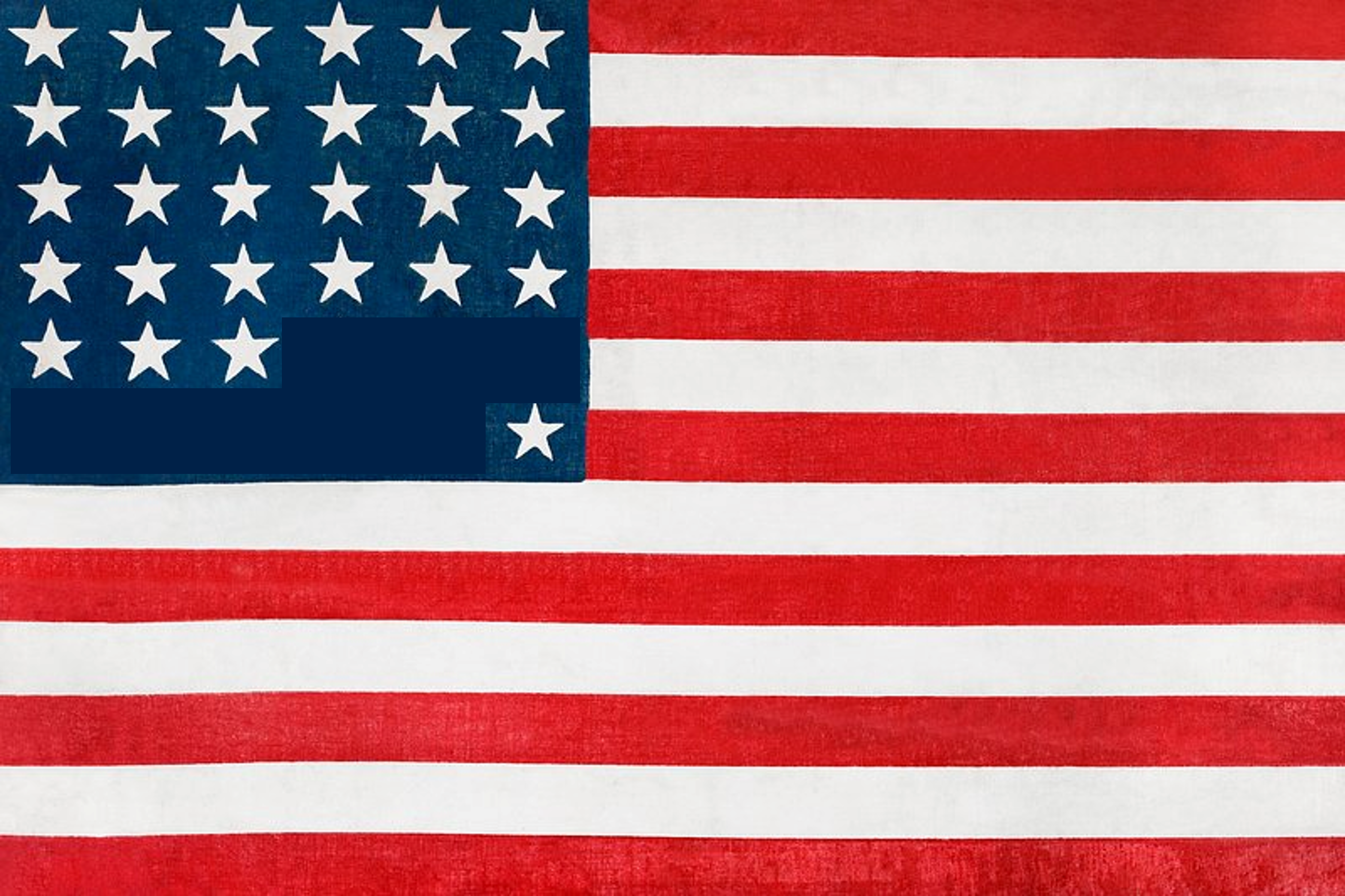 American flag with one star separated from the others